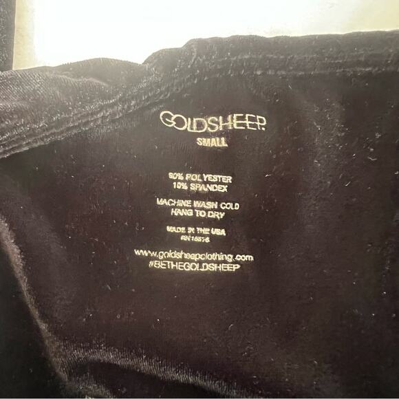 Goldsheep Black Velour Velvet Full Length Long Leggings S - Picture 3 of 4